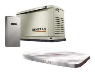 Generac Guardian 24KW Home Standby Generator W/ Wi-Fi & 200ASE Transfer Switch & Gen Pad