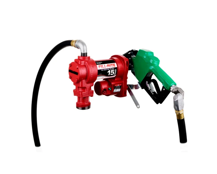 Fill-Rite 12V DC 15 GPM Fuel Transfer Pump W/ Nozzle & Swivel #FR1220HDSQ Fill-Rite 12V DC 15 GPM Fuel Transfer Pump W/ Nozzle & Swivel #FR1220HDSQ