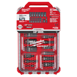 Milwaukee Shockwave 17PC 3/8" Drive SAE Packout Impact Duty Socket Set #49-66-6800