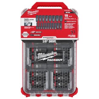 Milwaukee Shockwave 19PC 3/8" Drive Metric Packout Impact Duty Socket Set #49-66-6801