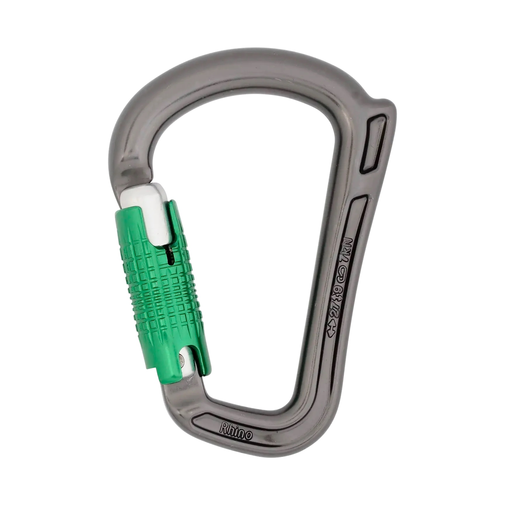 DMM Rhino Locksafe Carabiner Titanium/Green #A547 DMM Rhino Locksafe Carabiner Titanium/Green #A547