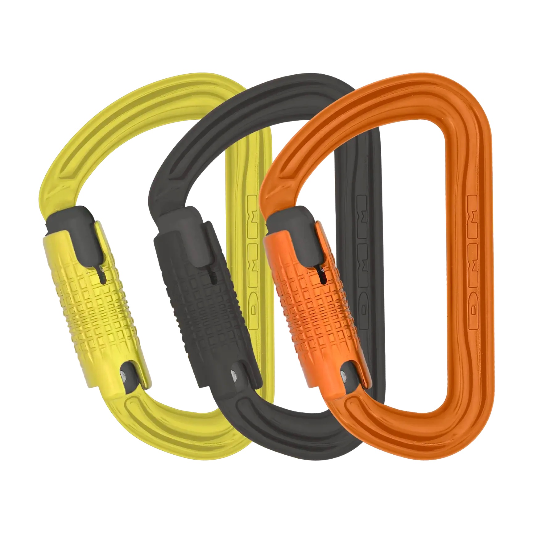 DMM Shadow Locksafe Carabiner 3-pk Lime/Gray/Orange #A307-P3A DMM Shadow Locksafe Carabiner 3-pk Lime/Gray/Orange #A307-P3A