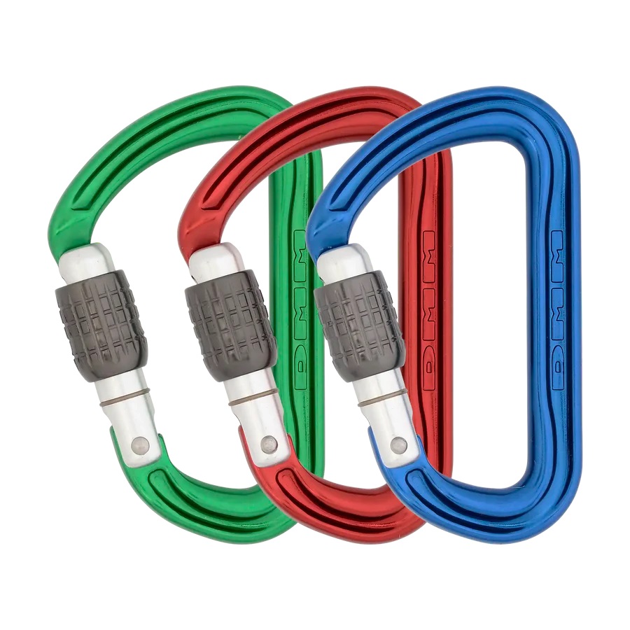 DMM Shadow Locksafe Carabiner 3-pk Red/Green/Blue #A307-P3 DMM Shadow Locksafe Carabiner 3-pk Red/Green/Blue #A307-P3