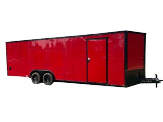QC233 Quality 8.5x24 Enclosed Trailer TA 7K Red Blackout