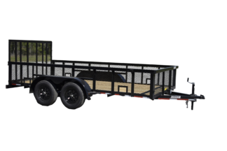 CA147 Caliber 6.5x14 Utility Trailer HD TA W/ 2' Mesh Sides & Tube Gate