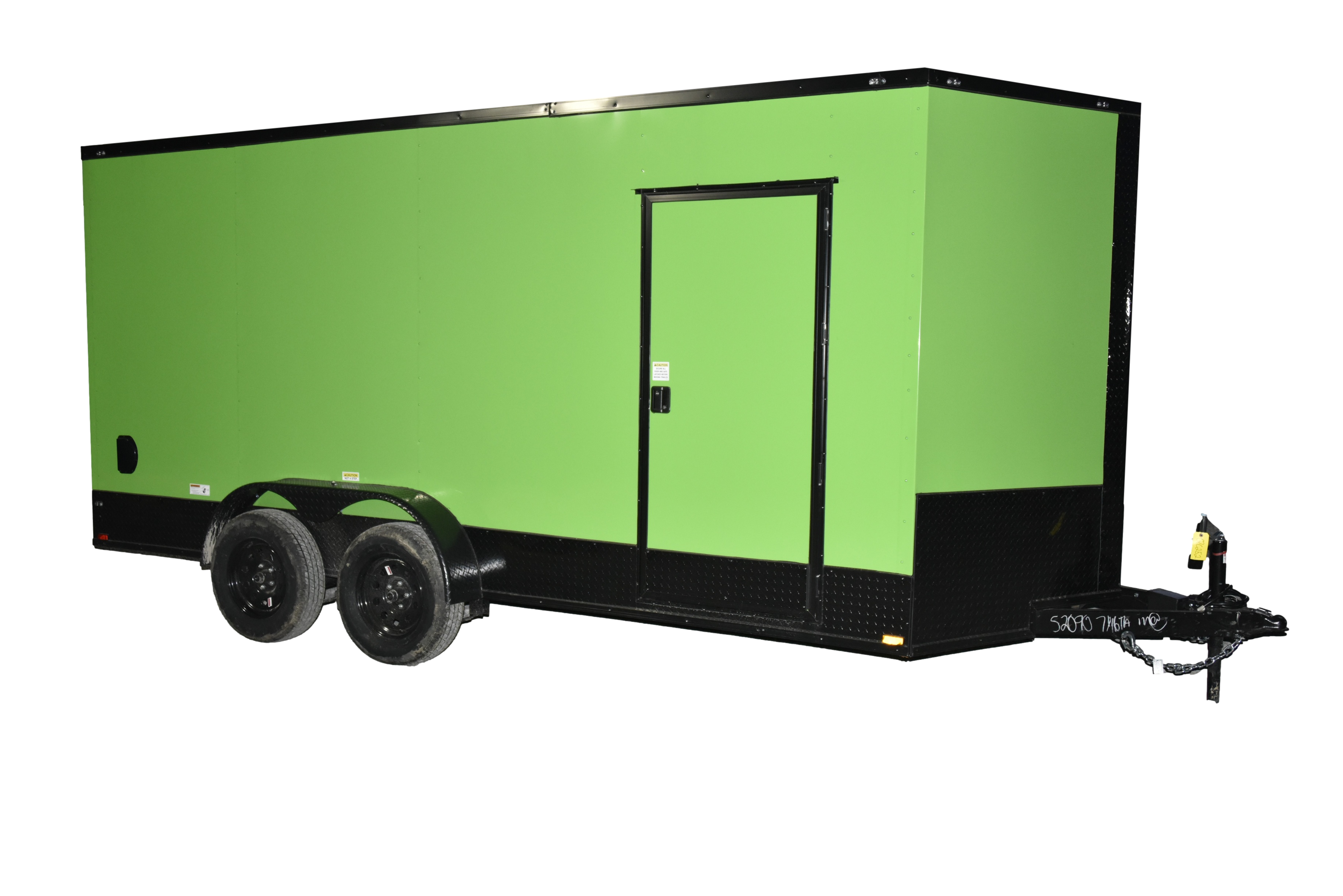 QC252 Quality 7x16 Enclosed Trailer TA Elec Green Blackout 84" QC252 Quality 7x16 Enclosed Trailer TA Elec Green Blackout 84"