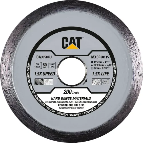 CAT MXCR30 Continuous Rim Diamond Blade 200 Trade 4.5 OEM #DA30504U CAT MXCR30 Continuous Rim Diamond Blade 200 Trade 4.5" OEM #DA30504U
