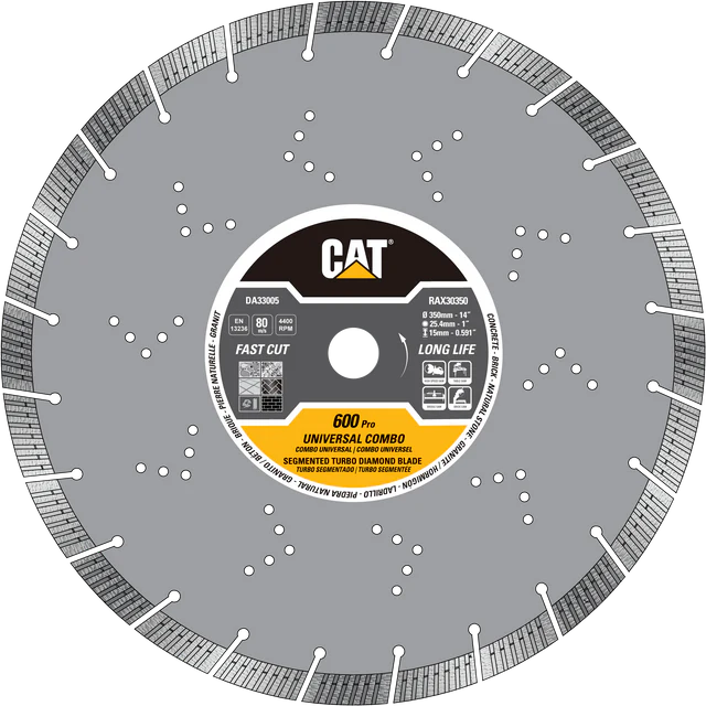 CAT RAX30 Turbo Segmented Rim Diamond Blade 600 Pro 14 OEM #DA33005U CAT RAX30 Turbo Segmented Rim Diamond Blade 600 Pro 14" OEM #DA33005U