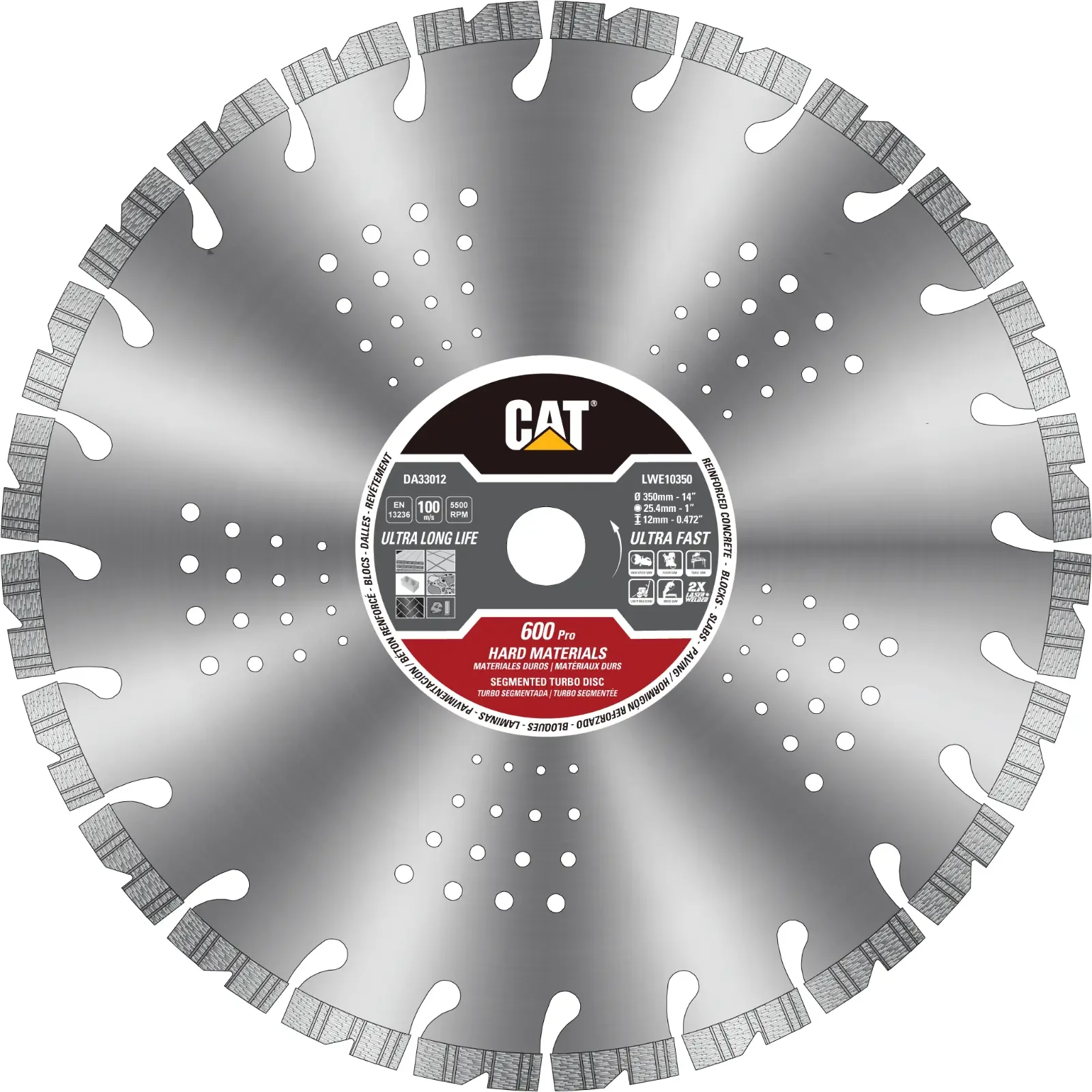 CAT LWE10 Turbo Segmented Rim Diamond Blade 600 Pro 14 OEM #DA33012U CAT LWE10 Turbo Segmented Rim Diamond Blade 600 Pro 14" OEM #DA33012U