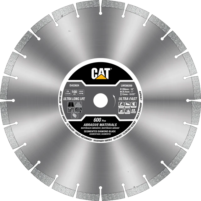 CAT LWE80 Segmented Rim Diamond Blade 600 Pro 14 OEM #DA33024U CAT LWE80 Segmented Rim Diamond Blade 600 Pro 14" OEM #DA33024U