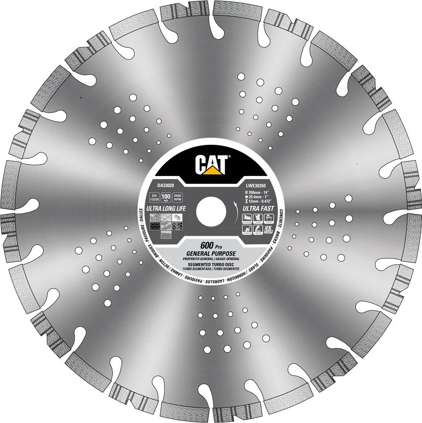 CAT LWE30 Segmented Rim Diamond Blade 600 Pro 18' OEM #DA33022U CAT LWE30 Segmented Rim Diamond Blade 600 Pro 18" OEM #DA33022U
