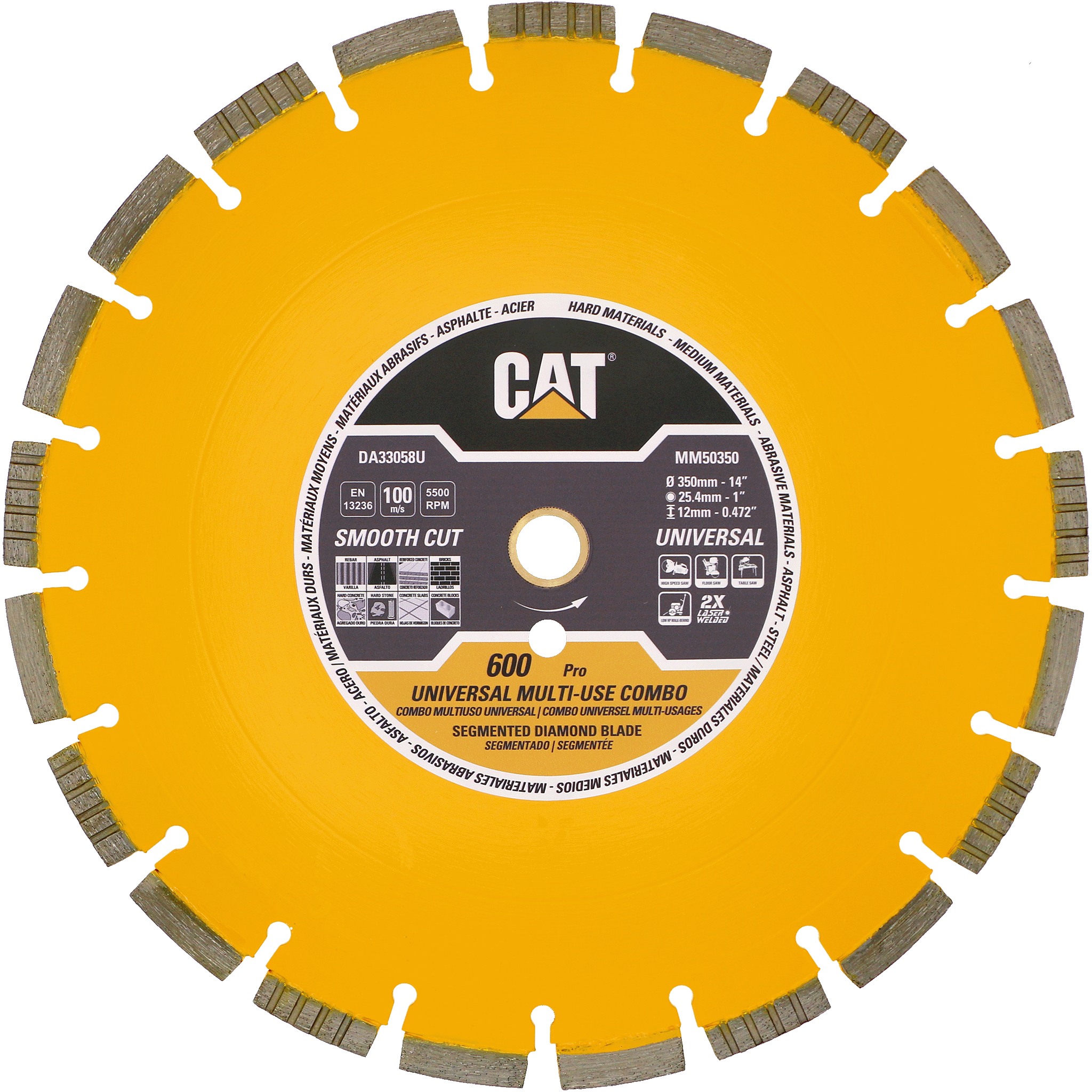 CAT MM50 Segmented Rim Diamond Blade 600 Pro 14 OEM #DA33058U CAT MM50 Segmented Rim Diamond Blade 600 Pro 14" OEM #DA33058U