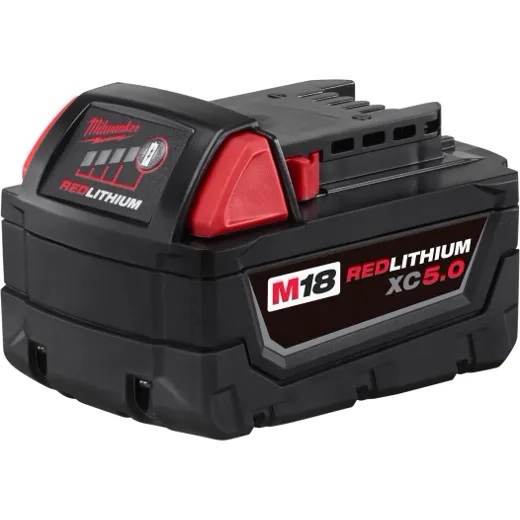 Milwaukee M18 Red Lithium XC5.0 Extended Capacity Battery Pack #48-11-1850 Milwaukee M18 Red Lithium XC5.0 Extended Capacity Battery Pack #48-11-1850