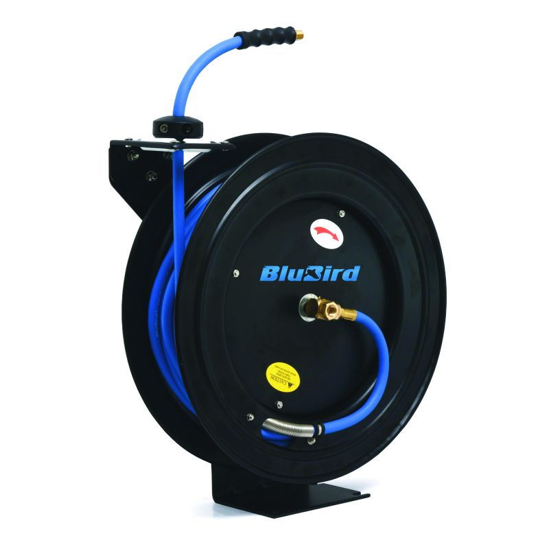 BluBird 3/8"x50' Retractable Air Hose Reel - Black #BBR3850 BluBird 3/8"x50' Retractable Air Hose Reel - Black #BBR3850