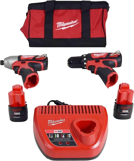 Milwaukee M12 Cordless 2-Tool Combo Kit #2494-22 Milwaukee M12 Cordless 2-Tool Combo Kit #2494-22