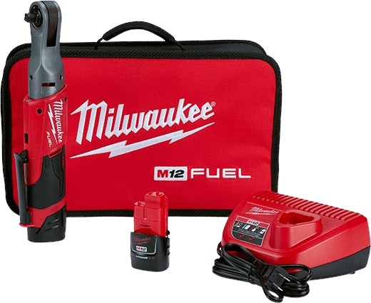 Milwaukee M12 Fuel 3/8" Ratchet 2 Battery Kit #2557-22 Milwaukee M12 Fuel 3/8" Ratchet 2 Battery Kit #2557-22