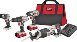 Porter-Cable 20V MAX 4-Tool Cordless Combo Kit – Drill, Impact Driver, Reciprocating Saw & LED Flashlight, 1.5 Ah OEM #PCCK615L4
