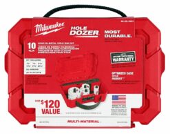 Milwaukee HOLE DOZER 10-Piece Bi-Metal Hole Saw Kit, 3.5 TPI, Multi-Purpose, OEM #49-22-4001