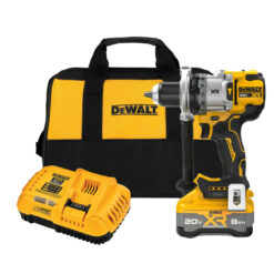 DEWALT DCD1007WW1 20V MAX XR Brushless Cordless 1/2" Hammer Drill Kit 3-Speed with 8Ah Battery & Charger